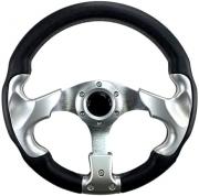 Non-Magnetic Steering Wheel 12-1/2" Diameter Aluminum Hub with 3/4" Tapered Bore (Silver, Silver Spokes)